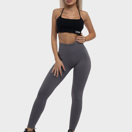 Тренировъчен Клин с Висока Талия - Scrunch Bum - Сив (Графит)
