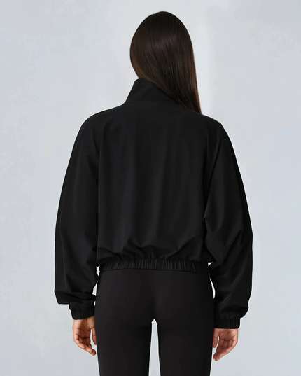 Олекотено Яке - Ветровка с Цип - Черен