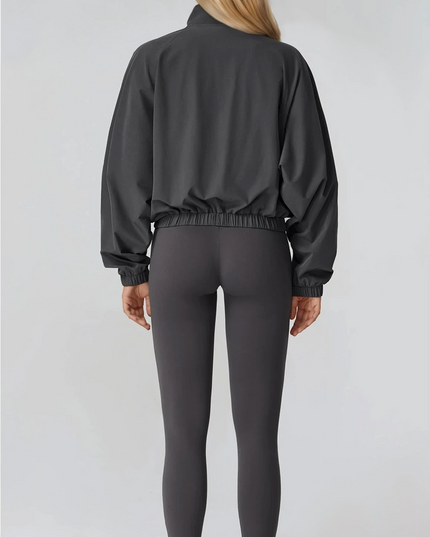 Олекотено Яке - Ветровка с Цип - Сив