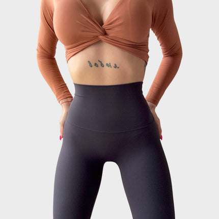 Къс Спортен Клин с висока талия - Сив | Делукс серия SMFit