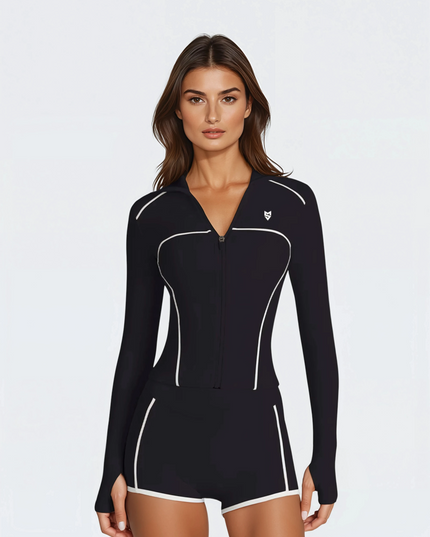 Горнище с бял кант - Черен