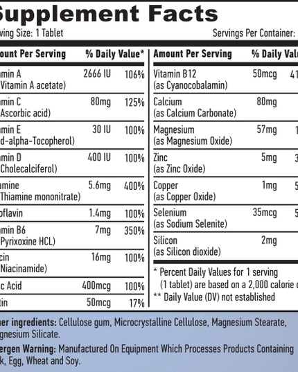 HAYA LABS Basic Adult Multivitamin | Мултивитамини комплекс - 100 таблетки