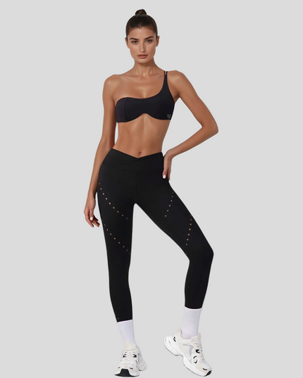 Клин Стил с V-образна Талия - Черен