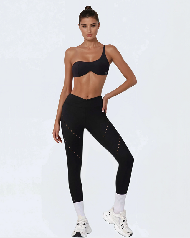 Клин Стил с V-образна Талия - Черен