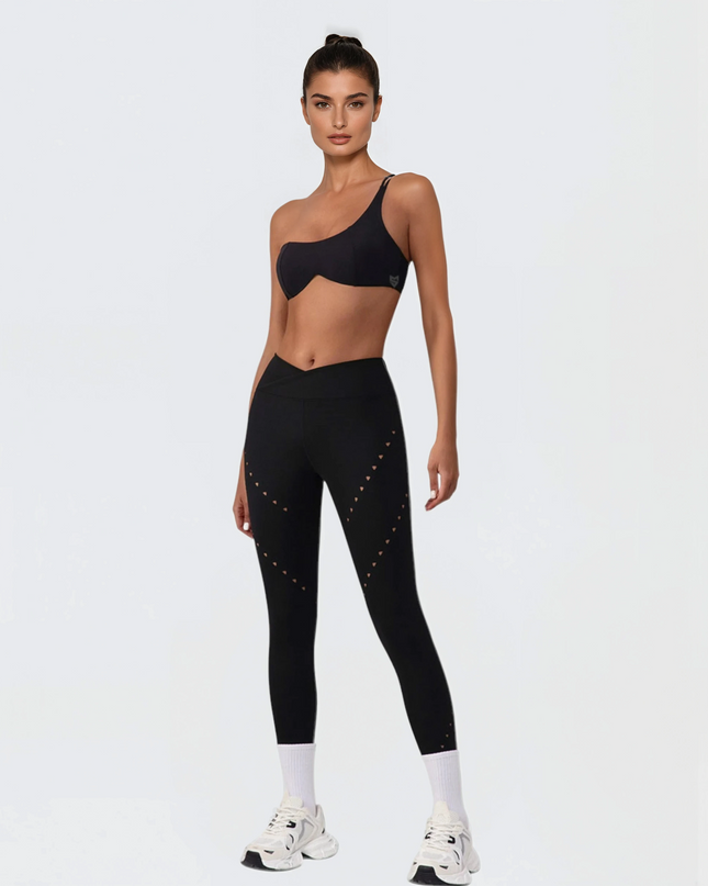 Клин Стил с V-образна Талия - Черен