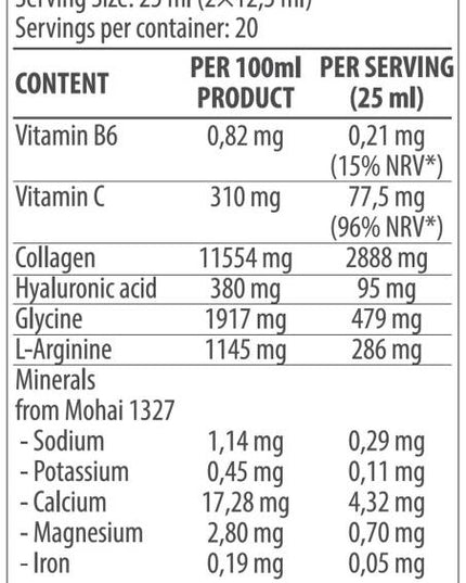 Yates Nutrition - Течен Колаген -  Collagen Liquid | with Hyaluronic Acid & Vitamin C - 500 мл / 20 дози