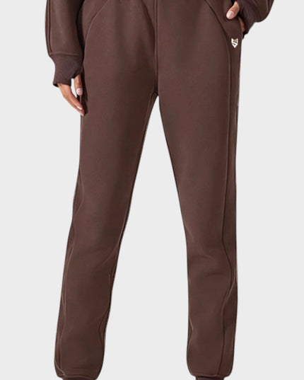 ПРЕДПРОДАЖБА: Анцуг с подплата, Спортно Долнище - Over Size - Кафяв - Налично от 10.12