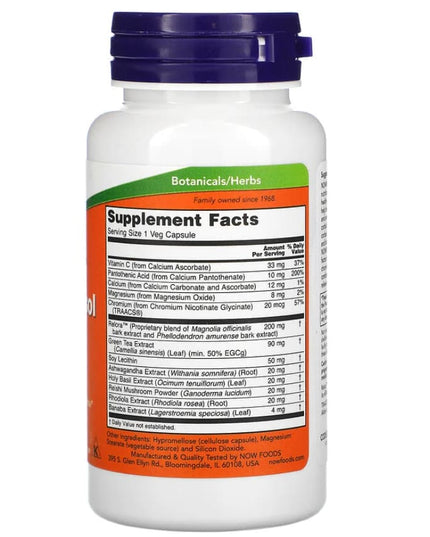 NOW Foods Adrenal Stress Support | Мега Кортизол Блокер - 90 дози