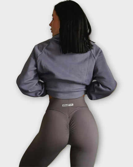 Клин с Повдигащ Ефект и Висока Талия - Scrunch Bum - Сив