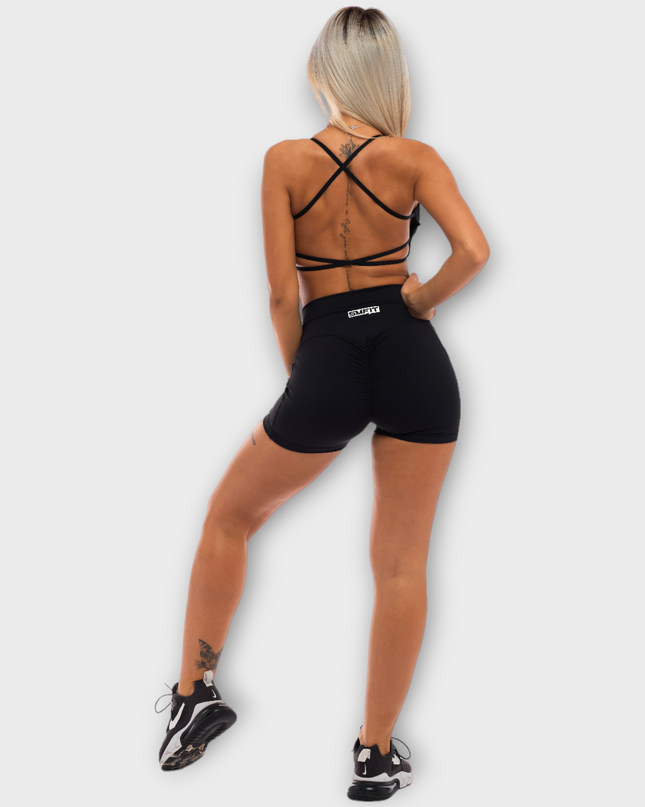 Бюстие с Еластични Презрамки, с подплънки - Черен