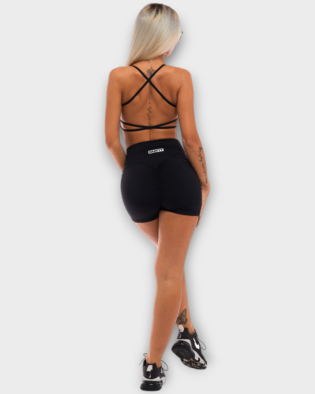 Бюстие с Еластични Презрамки, с подплънки - Черен