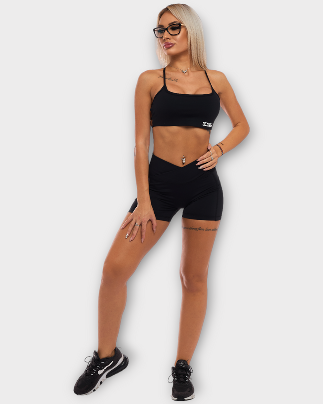 Бюстие с Еластични Презрамки, с подплънки - Черен