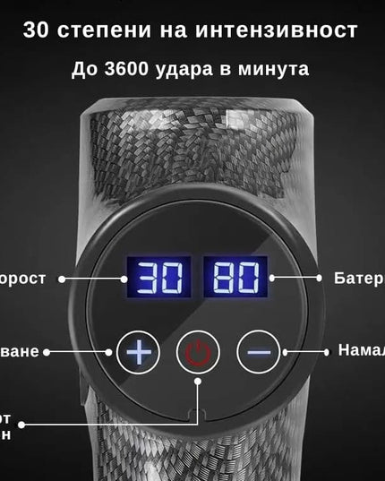 Масажор с 30 Скорости (24V Мощност), 6 Приставки за Масаж + Подарък Куфарче, 2 Години Пълна Гаранция | Премиум Серия SMFit