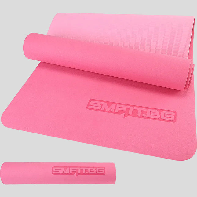 Комфортна Постелка за Упражнения - Нехлъзгаща се за Йога, Пилатес, Гимнастика, Фитнес, Аеробика - Антибактериална | Премиум серия SMFit