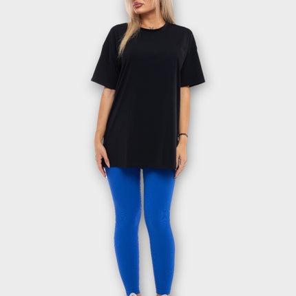 S размер: Тениска: Бързосъхнеща и Суперкомфортна Материя, Oversize - Черен
