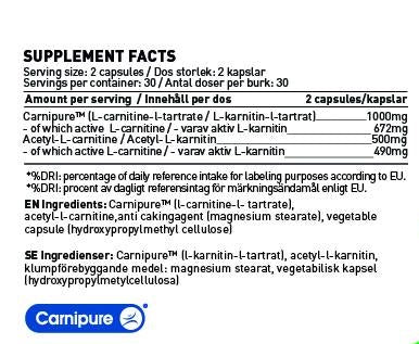 SWEDISH SUPPLEMENTS Л-Карнитин ФОРТЕ