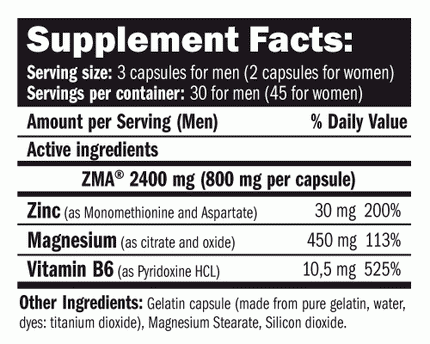 AMIX ZMA 90 таблетки | Цинк, Магнезий и Витамин В6.