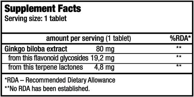 BIOTECH USA Гинко Билоба 90 таблетки | Повишаване на паметта и концентрацията.