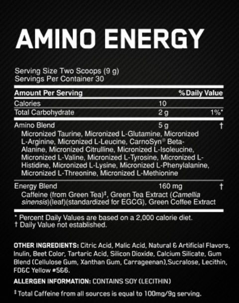 Optimum Nutrition Amino Energy  |  30 Дози