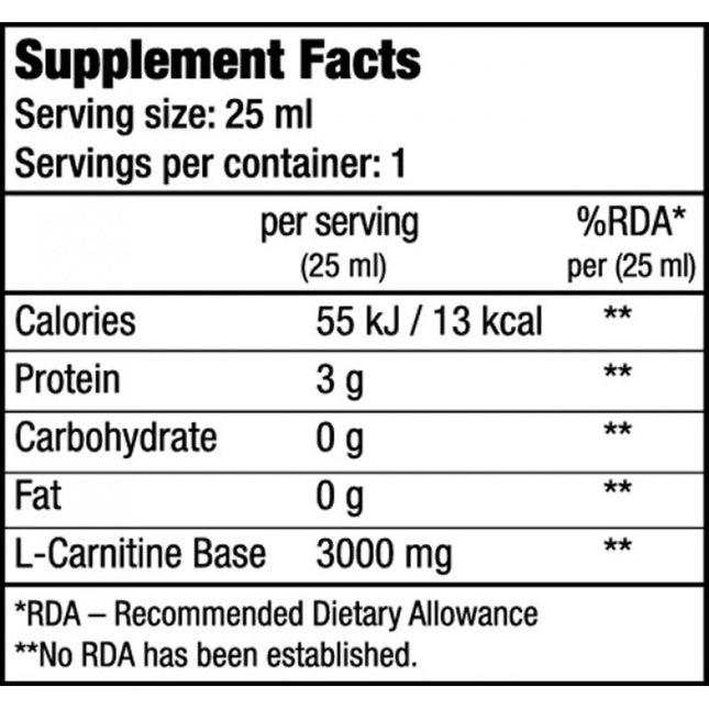 BIOTECH USA L-Carnitine 3000 | Течен Л-карнитин 20 Ампули - Висока концентрация за Изгаряне на Мазнини.